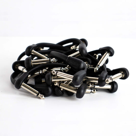15 Pack Guitar Patch Cable, 6 inch Lenth, 1/4 inch Right Angle TS Instrument Patch Cable,for Guitar Effect Pedal