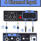 Rodyweil Microphone Preamp Mic Booster 4 Input Max 65db DI Box with 48V Phantom Power for Dynamic and Condenser Mic