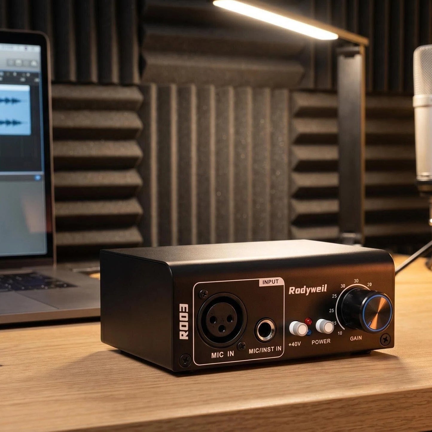 2026 Upgraded RO03 Mic Preamp, -120db EIN Ultral Low Noise Booster, for Dynamic & Condenser & Ribbon Microphone & Instrument, XLR/TRS Line Out, Type C Powered,with Build in 48V