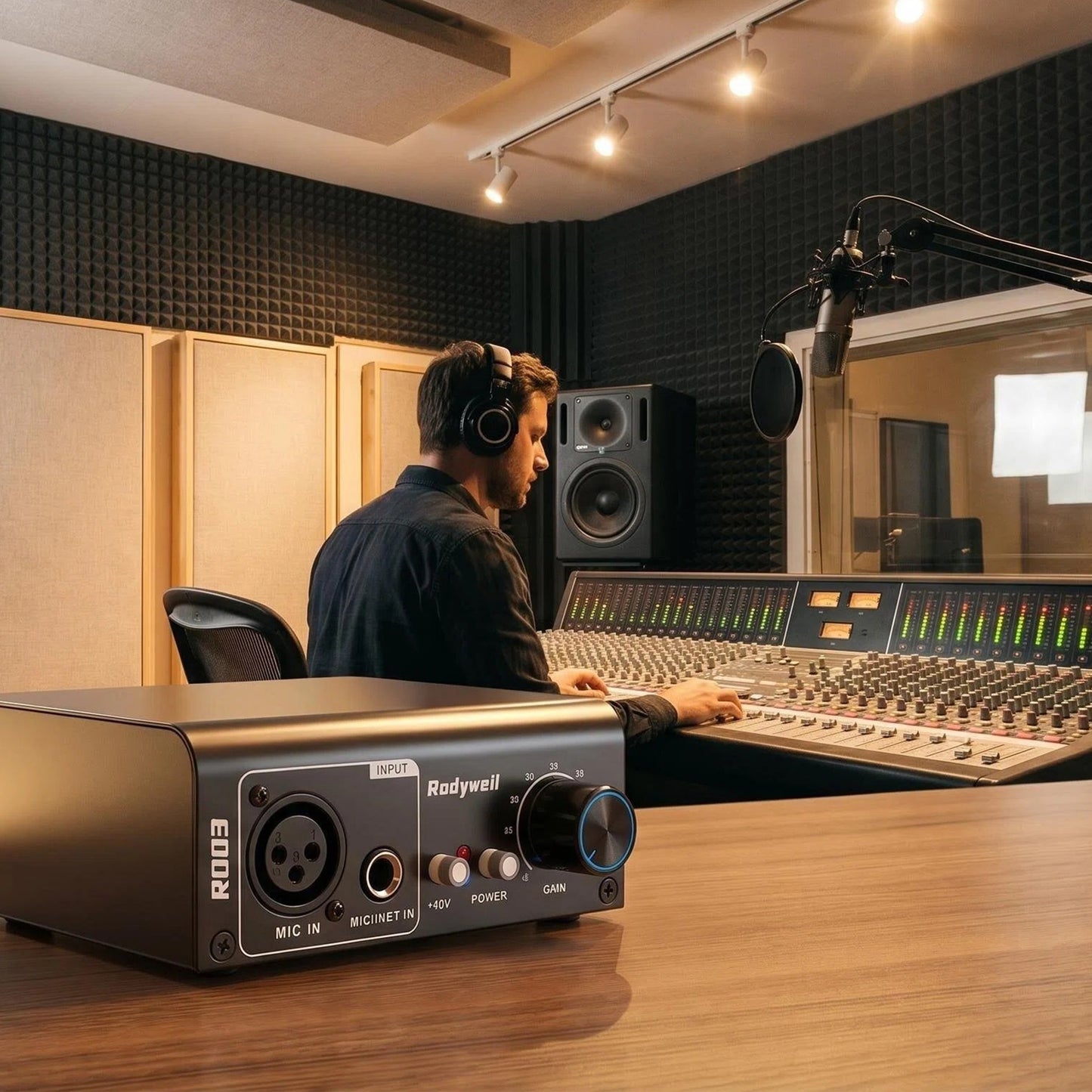 2026 Upgraded RO03 Mic Preamp, -120db EIN Ultral Low Noise Booster, for Dynamic & Condenser & Ribbon Microphone & Instrument, XLR/TRS Line Out, Type C Powered,with Build in 48V