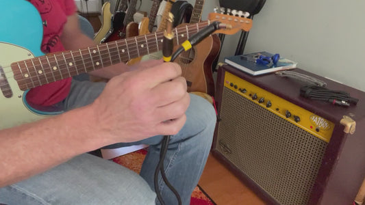 Rodyweil Short Guitar Cable Pack of 5, 3ft, Right Angle 1/4 inch TS Instrument Cable Amp Cord, 21 AWG Guage 99.99% OFC for Fender Electric Guitar